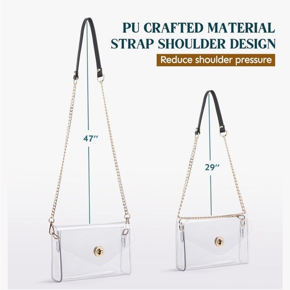 Clear Purse Stadium Approved, Clear Crossbody Shoulder Bag new - Picture 2 of 5
